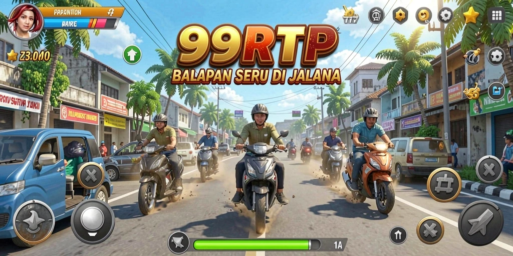 Tampilan gameplay yang mendebarkan di 99RTP dengan suasana balapan yang intens.