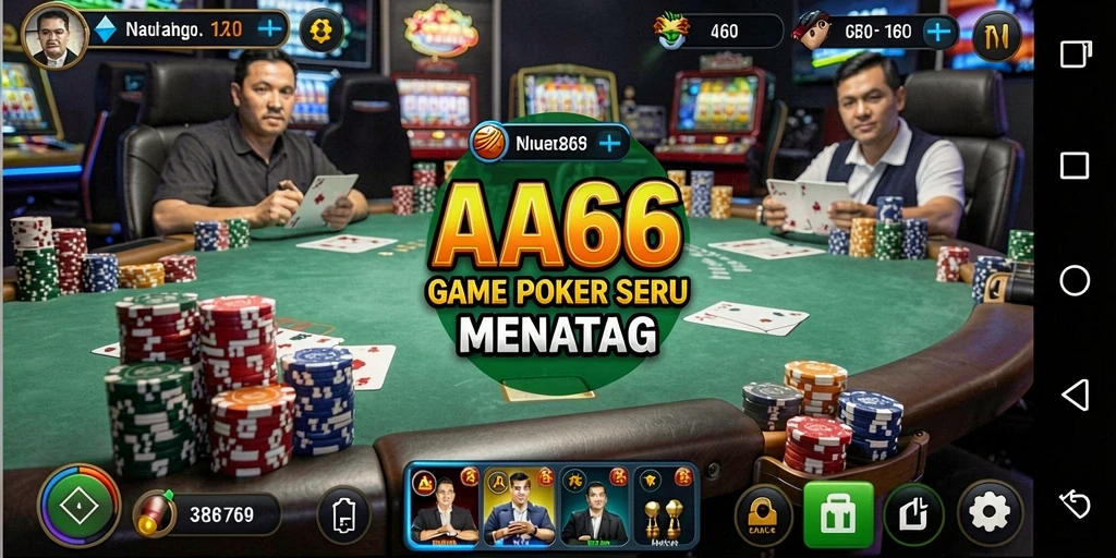 Tampilan screenshot gameplay Poker AA666 yang mengasyikkan.