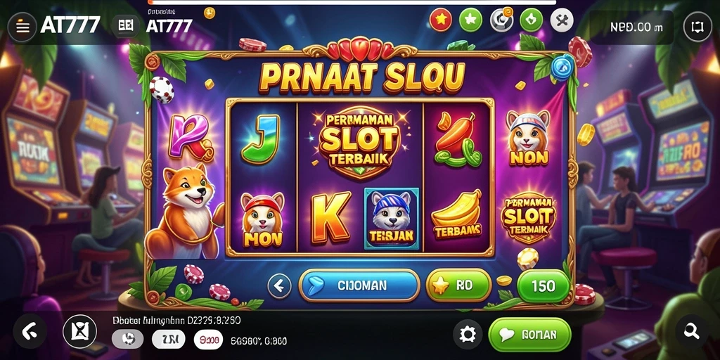 Screenshot AT777 menampilkan gameplay Slot yang menarik dan penuh warna.