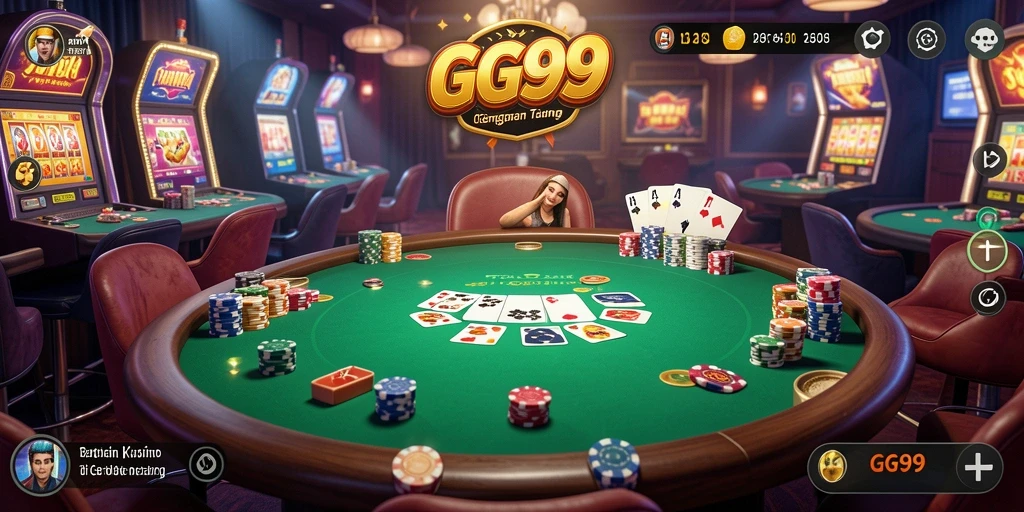 Screenshot GG99 menunjukkan gameplay Kasino yang menegangkan dan interaktif.