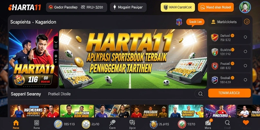 Tampilan antarmuka HARTA11 yang menarik saat bermain Sportsbook.