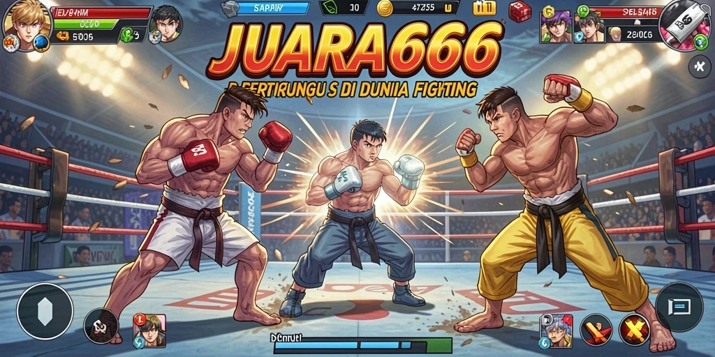 Gameplay JUARA666 menampilkan pertarungan yang mendebarkan dengan karakter unik.