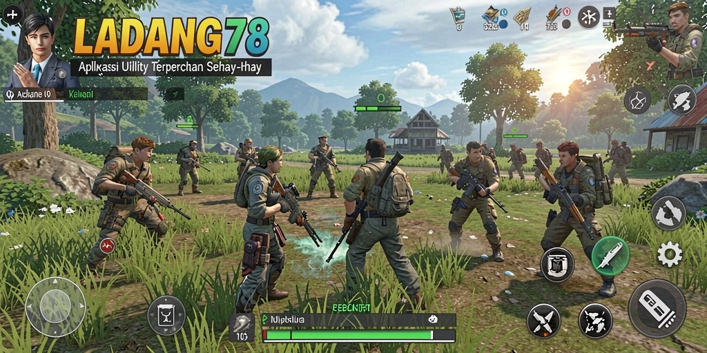 Tampilan antarmuka utama aplikasi LADANG78 yang sederhana dan fungsional.