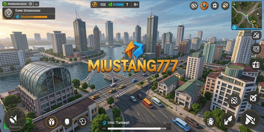 Tampilan menarik gameplay SLG dari MUSTANG77 dengan pengelolaan kota.