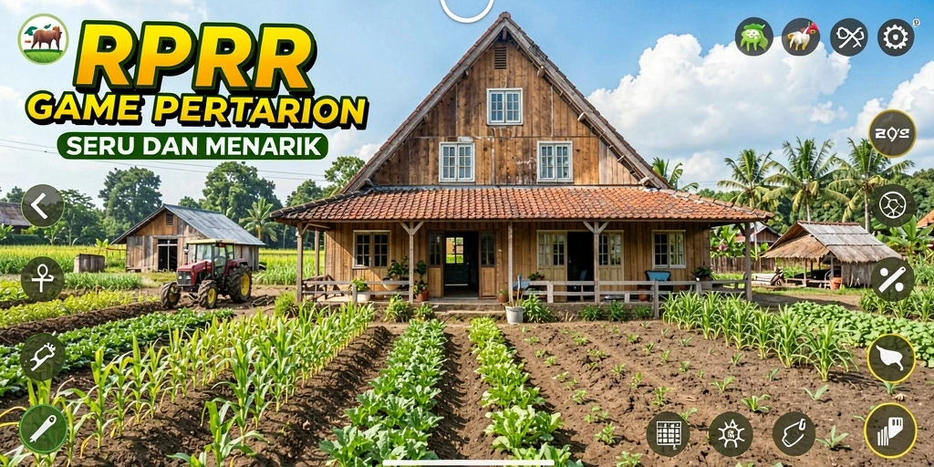 Tampilan screenshot RPRR menampilkan aktivitas bertani yang seru.