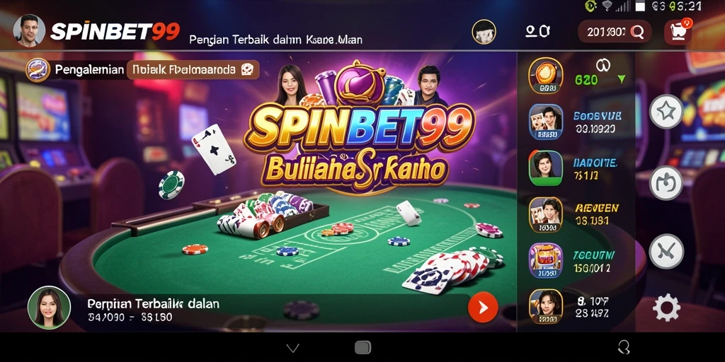 Screenshot gameplay SPINBET99 yang menampilkan suasana Kasino yang seru.
