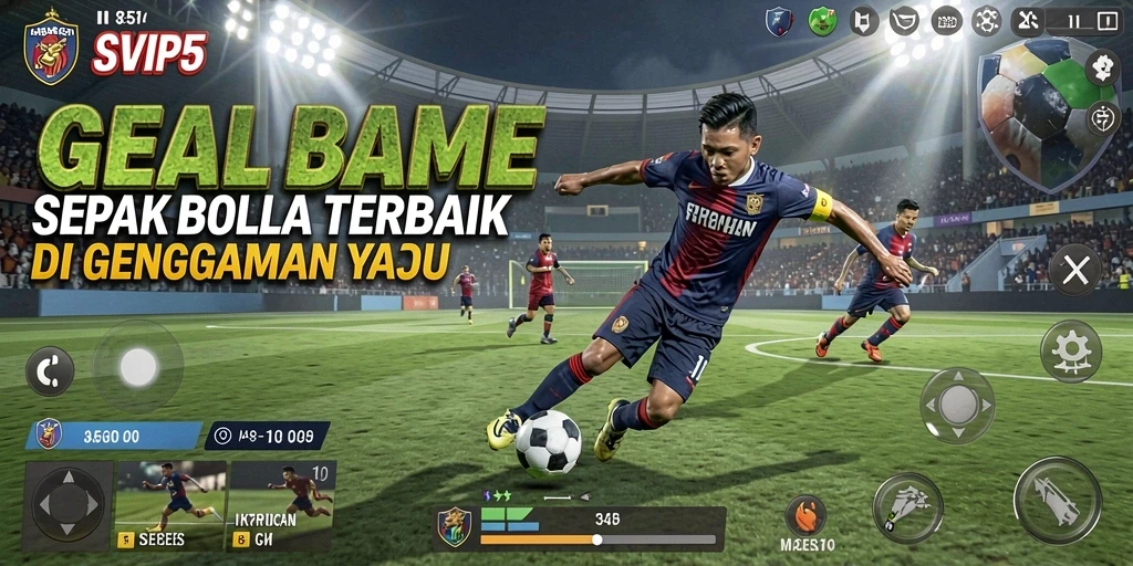 Screenshot gameplay <strong>SVIP5</strong> menampilkan aksi sepak bola yang mendebarkan.