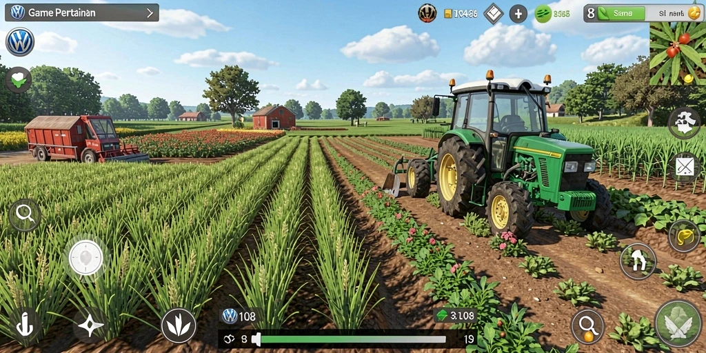 Screenshot VW108 menampilkan pengalaman berkebun yang menawan.