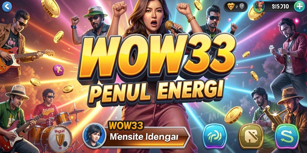 Tampilan gameplay seru dari WOW33 dengan musik dan animasi menarik.
