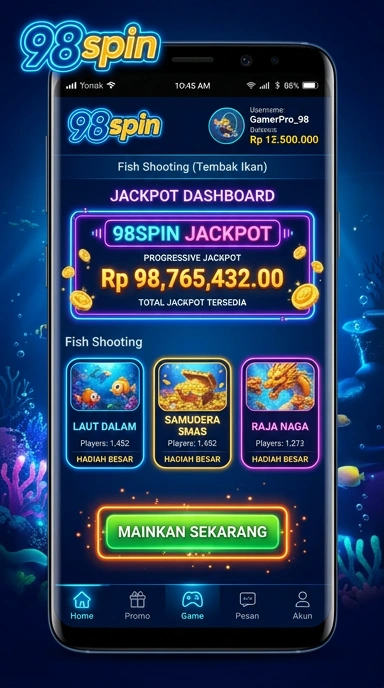 Antarmuka pengguna 98spin yang intuitif dan mudah dinavigasi.